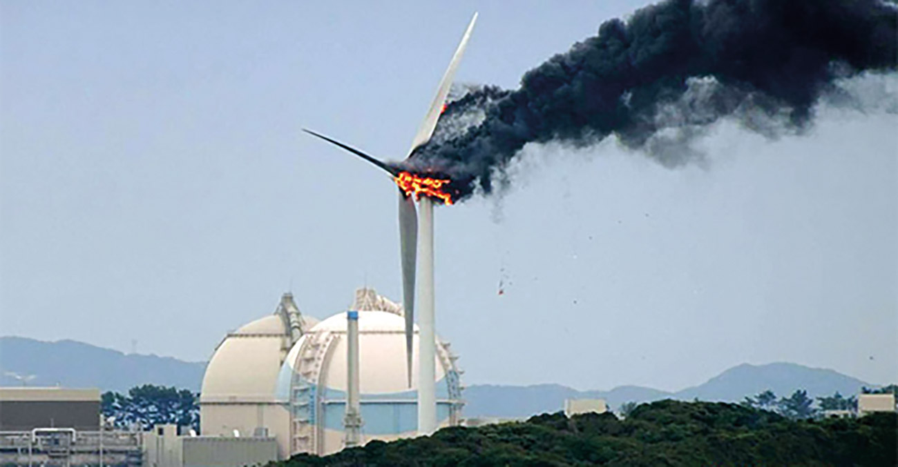 Fire is the second leading cause of accidents in wind turbines after blade failure.