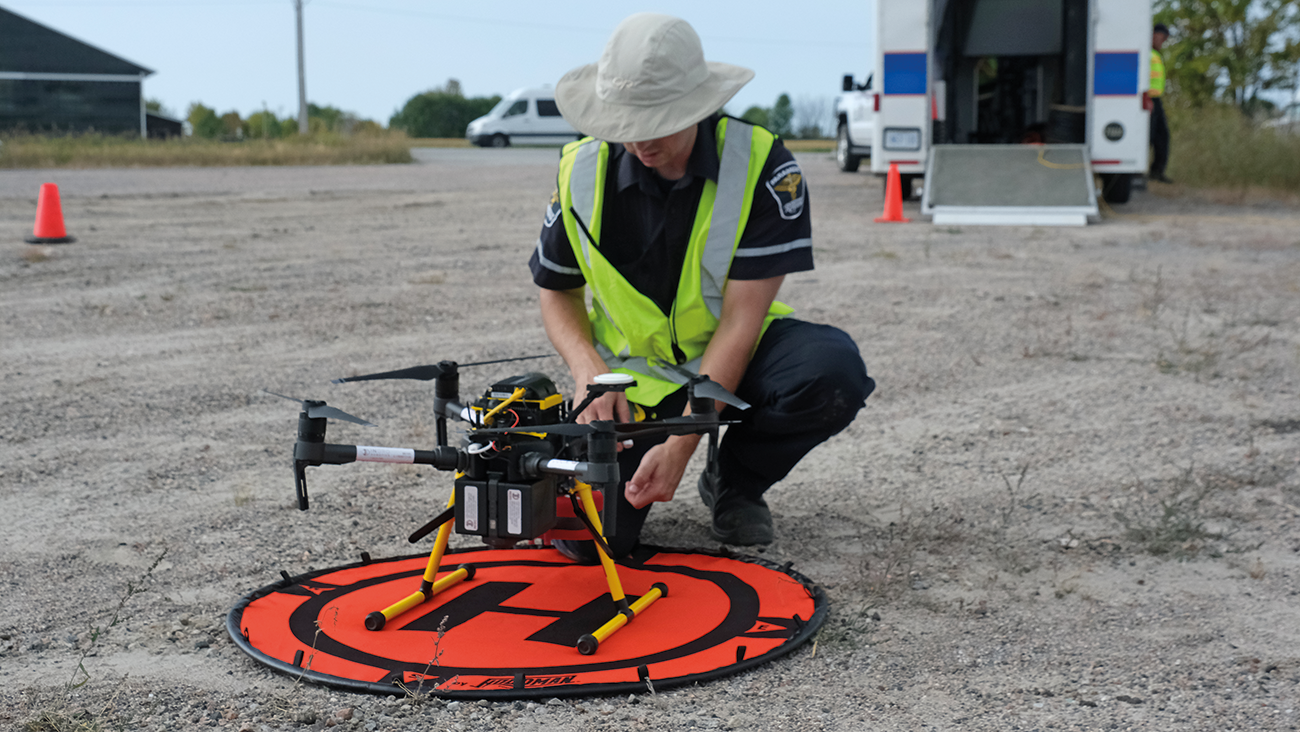 Drone getting ready to be launched.