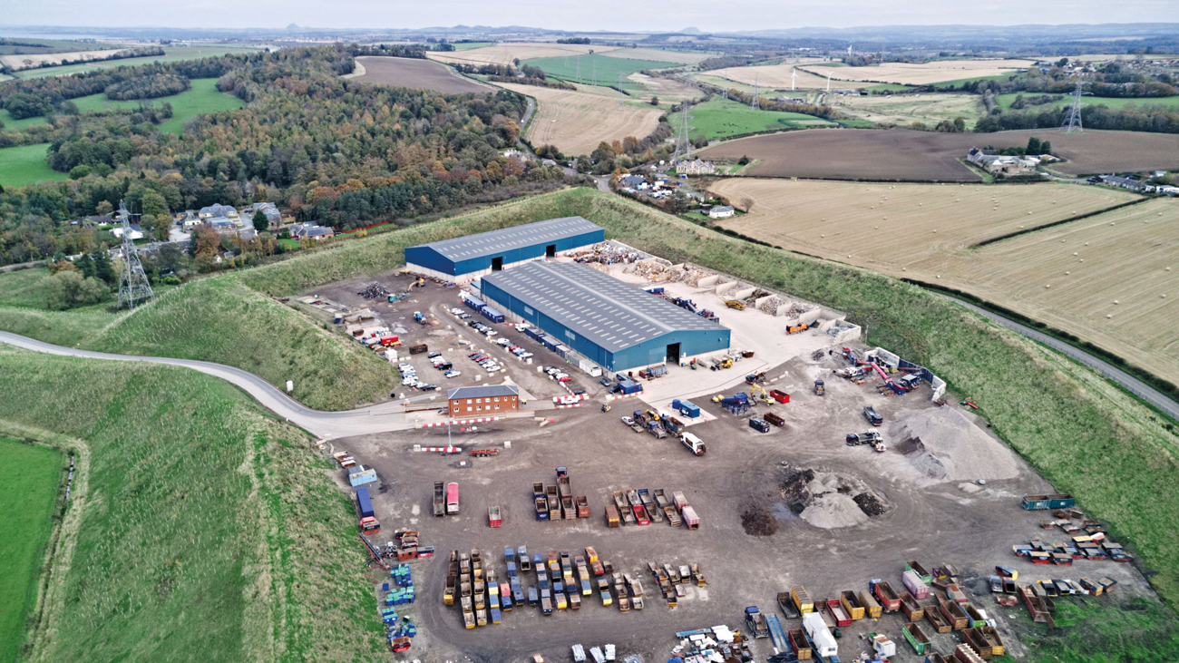 Bird’s-eye view of a waste transfer station.