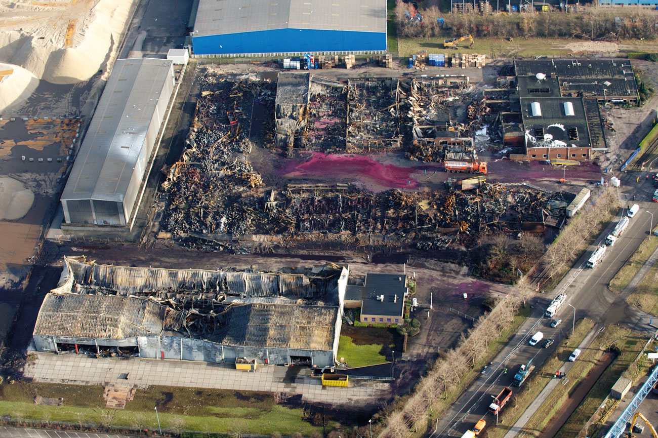 Moerdijk-harbor area 2011: high-risk industry with unprepared public services and unbalanced legal framework. Toxic waste and fluor containing foam.