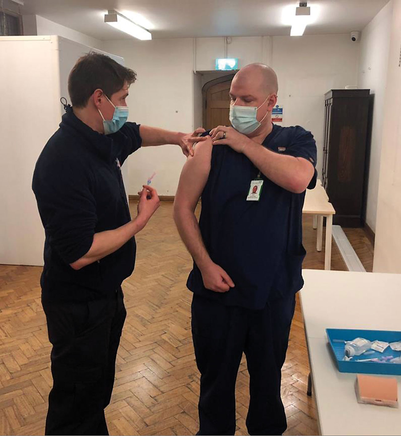 Firefighters from Lancashire Fire and Rescue were the first to be trained as volunteer vaccinators.