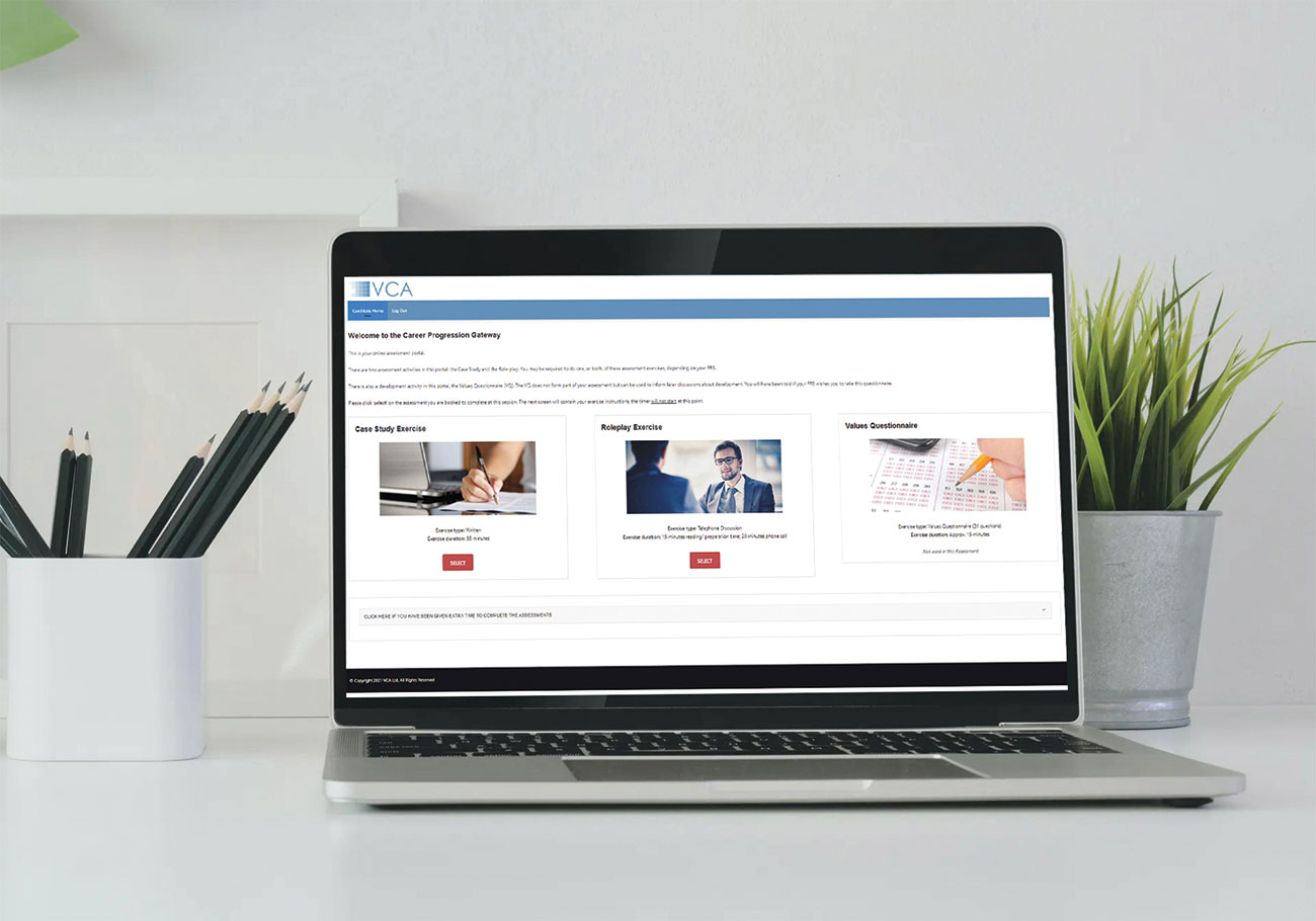CPG online assessment screen.