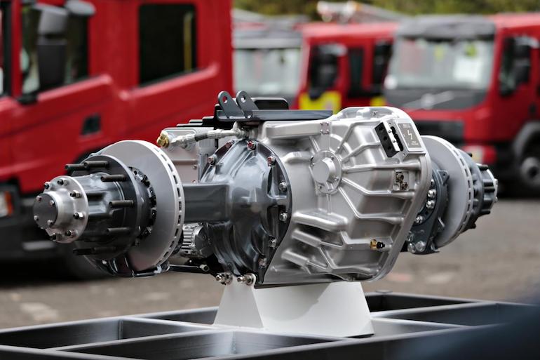 Allison eGen Power is a bolt-in solution compatible with existing vehicle frames. It is well suited to most OEM vehicle assembly processes. It features fully integrated electric motors, a two-speed gearbox, oil cooler and pumps. (Allison Transmission)