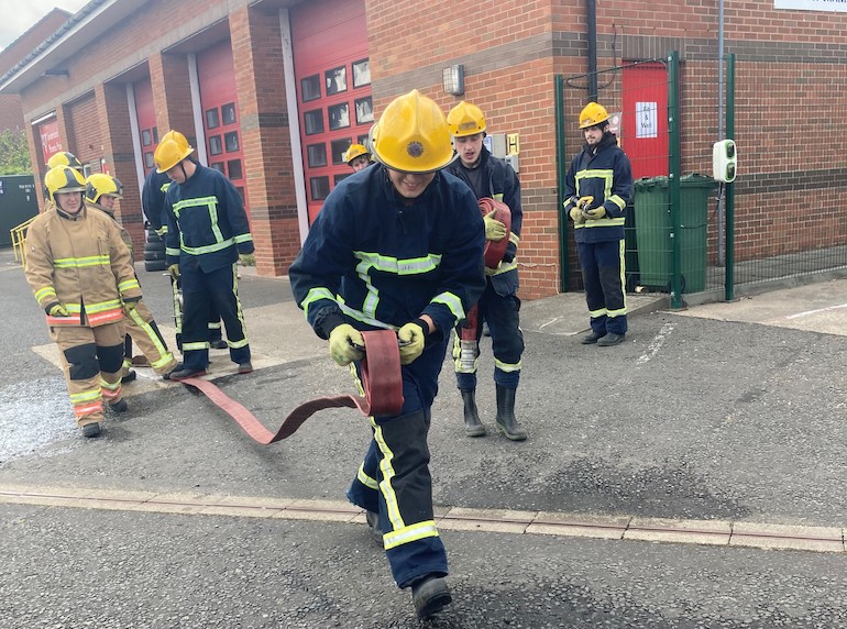 Nathan McVeigh taking part in The Prince’s Trust Team programme with Tyne and Wear Fire and Rescue Service. (TWFRS)