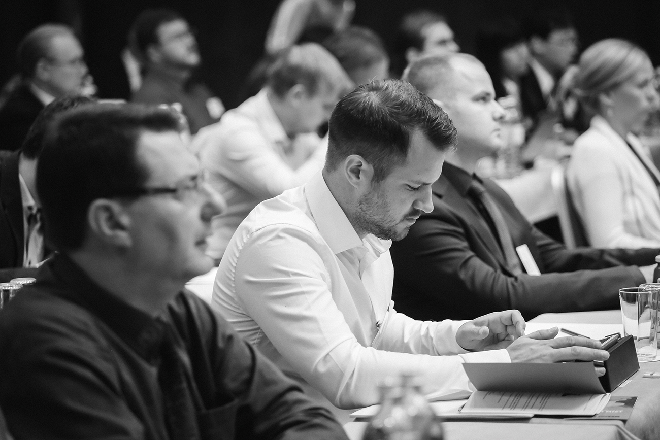 Lewis Oxley at the 16th International Water Mist Conference in Vienna. Image courtesy of IWMA / Jasmina Rachmanovic