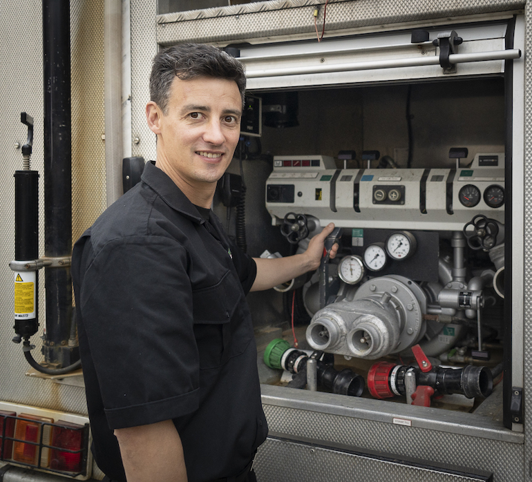 Graham Griffiths, on-call firefighter with the Scottish FRS. (Photo Credit: Verina Litster Photography)
