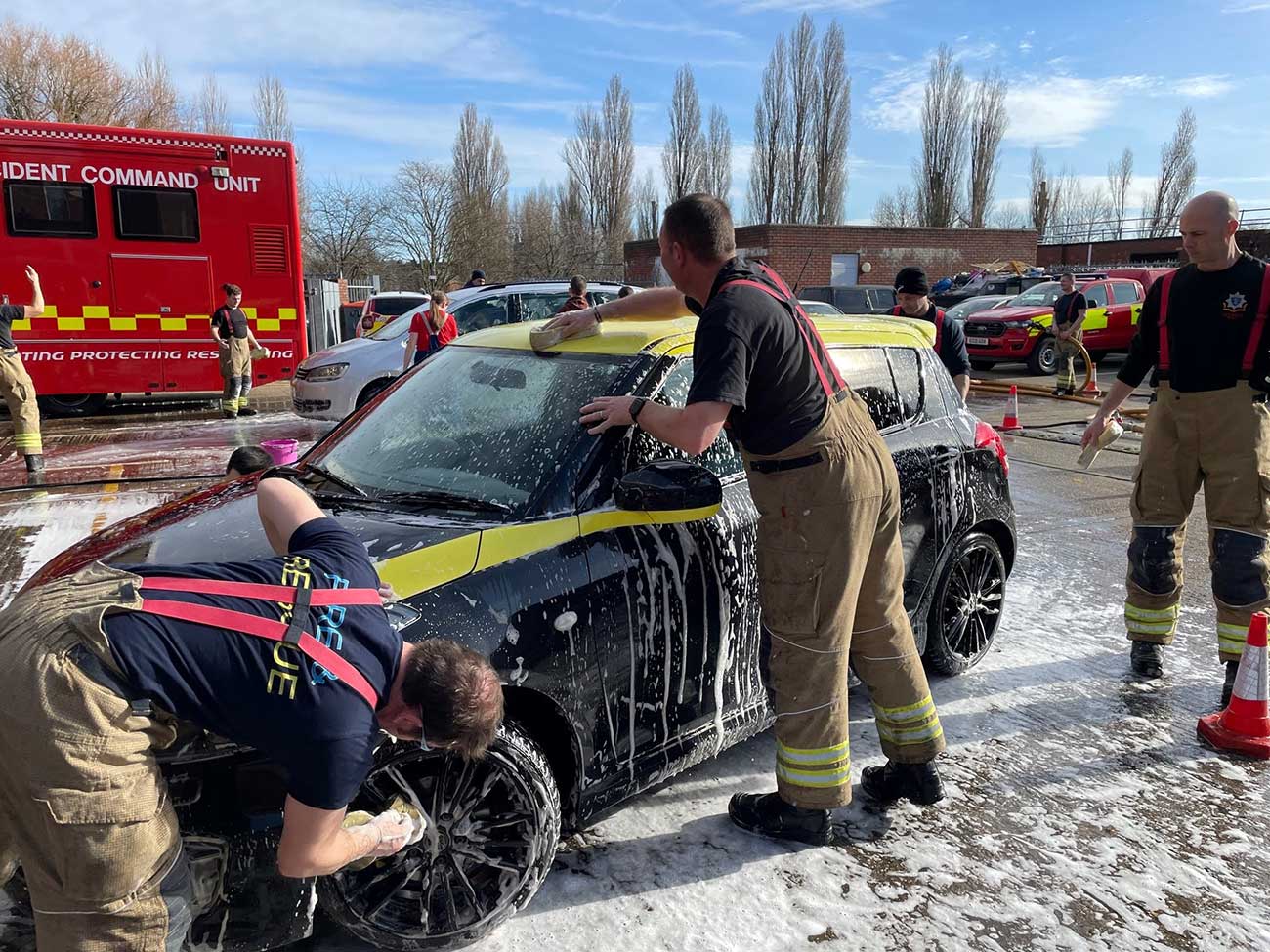 Staff at Maidenhead Fire Station’s charity car wash