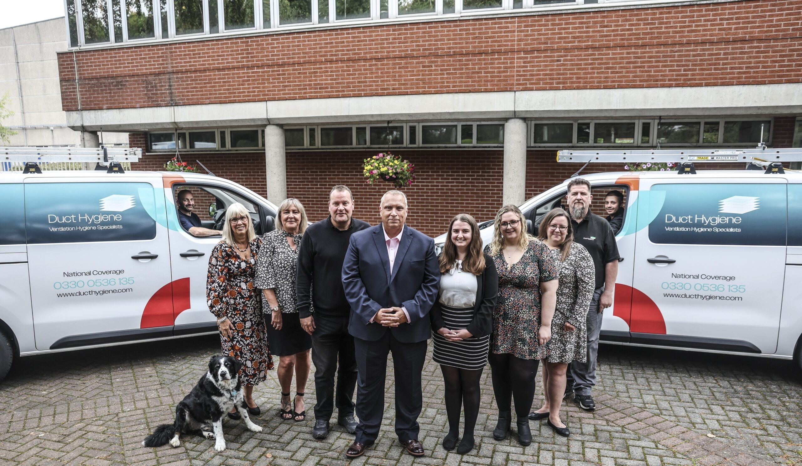 Phill Brooks (centre) with some of the Duct Hygiene team